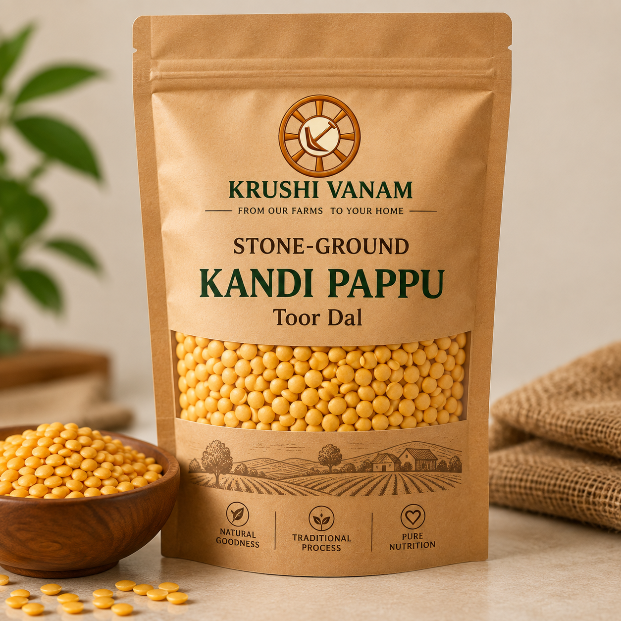 Stone ground kandi pappu